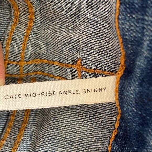 RAG & BONE Cate Mid Rise Ankle Skinny Mick hole Distressed Raw Hem Jeans Size 34 - Picture 6 of 10